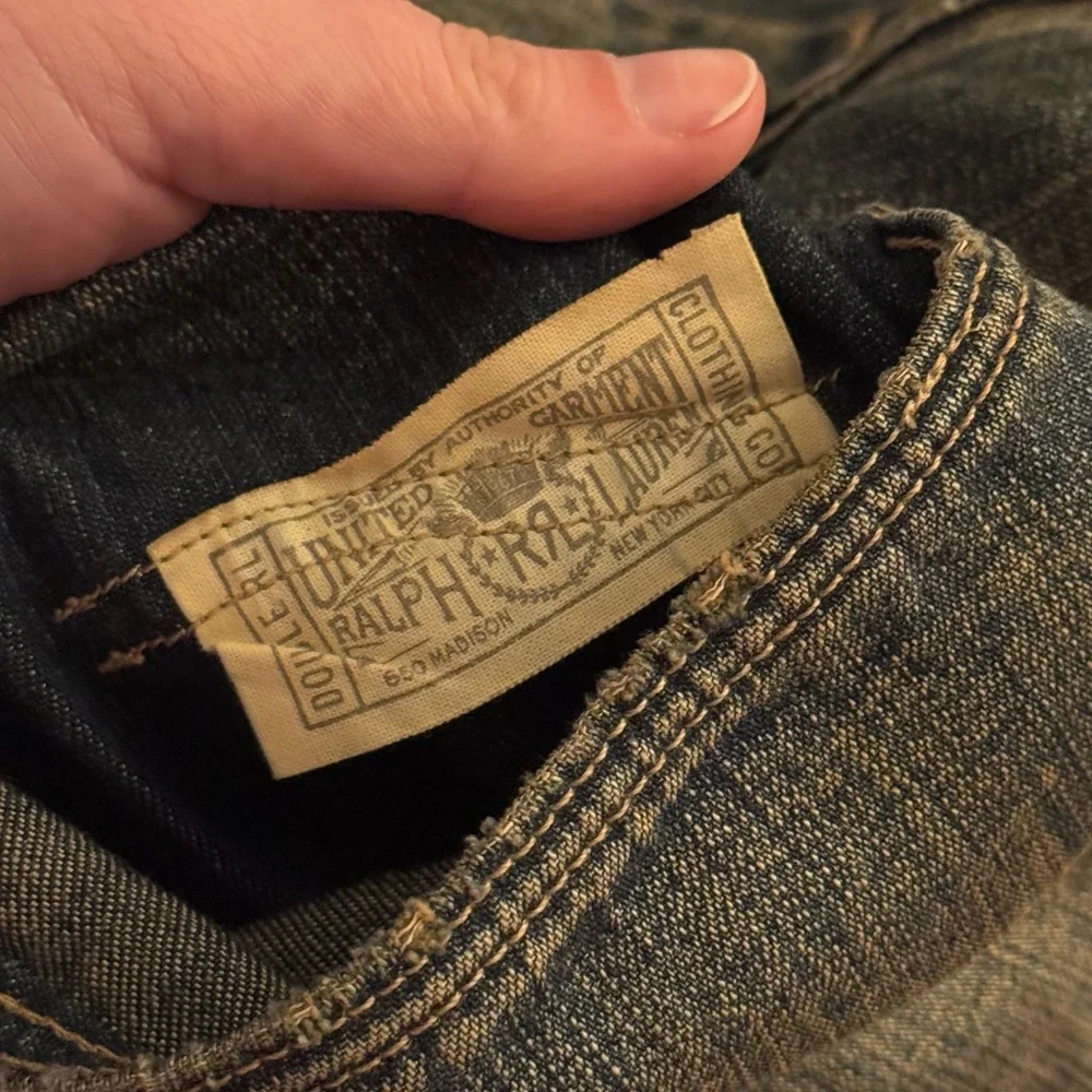 RRL Men's XXL Denim Chore Jacket‎ Corduroy Collar Bluevale Wash Red Cast Pockets